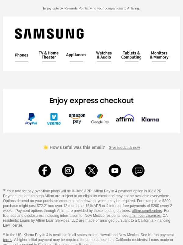 Don't let it start without you. Samsung AI Week is here. email from Samsung Electronics