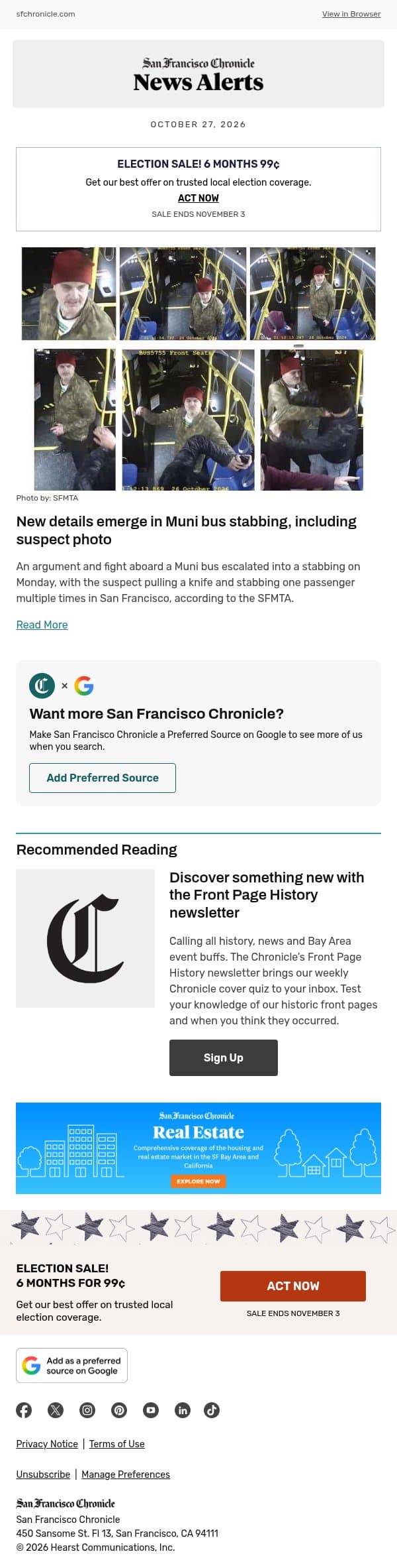 New details emerge in Muni bus stabbing, including suspect photo email from San Francisco Chronicle screenshot