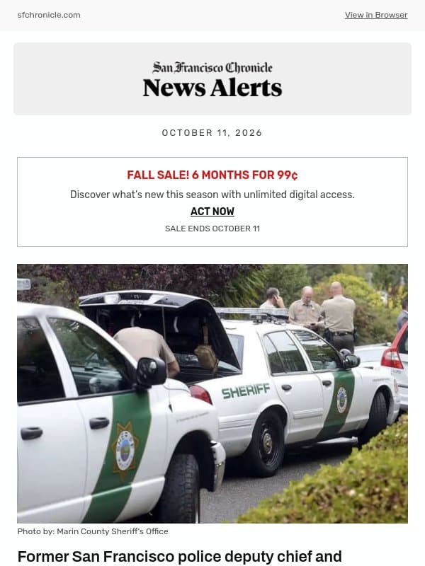 Former San Francisco police deputy chief and husband among 3 dead in Marin shooting email from San Francisco Chronicle