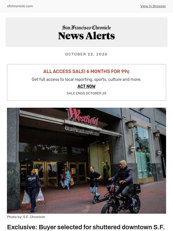 Exclusive: Buyer selected for shuttered downtown S.F. mall email from San Francisco Chronicle
