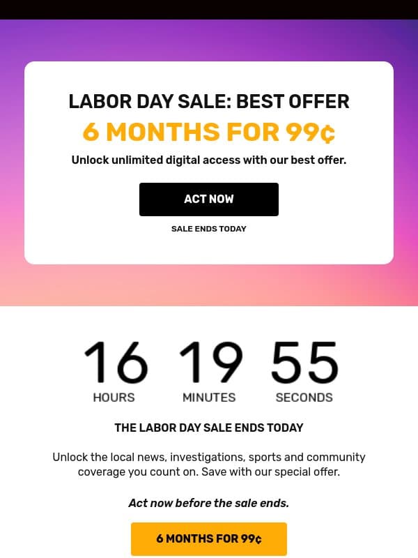Labor Day Sale ends today. Unlock digital access for only 99¢ email from San Francisco Chronicle