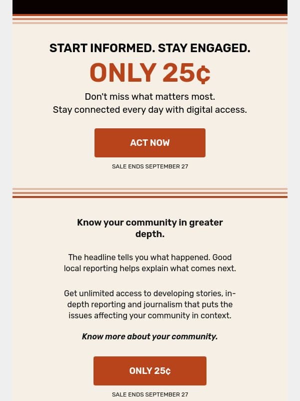 Only 25¢: Understand what’s shaping your community email from San Francisco Chronicle