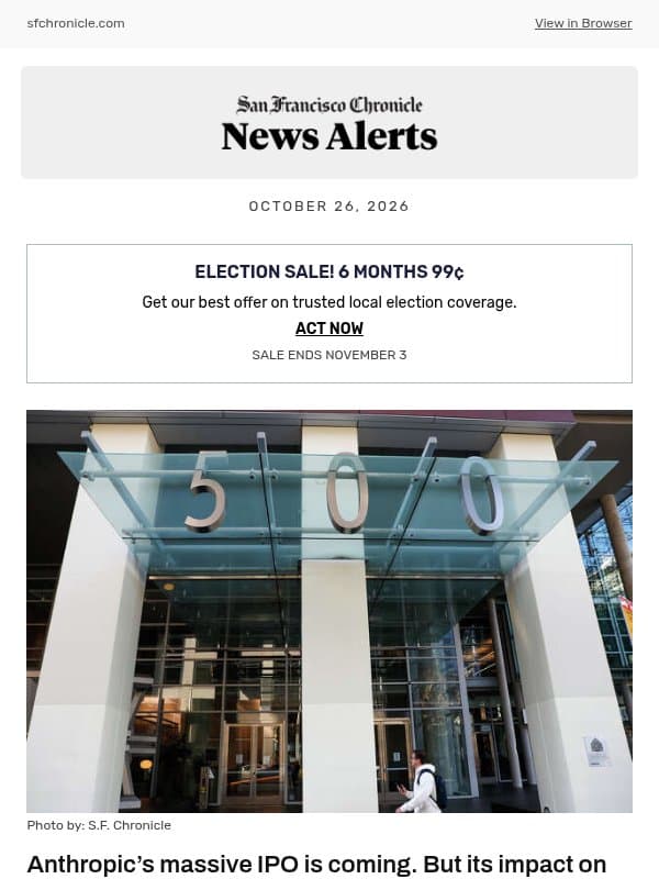 Anthropic’s massive IPO is coming. But its impact on S.F. may already be here email from San Francisco Chronicle