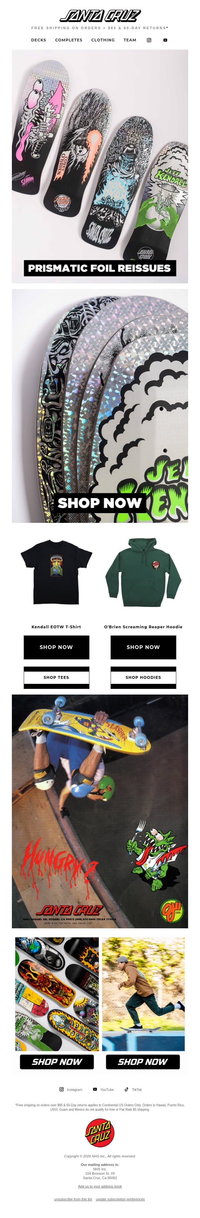 Check the details ✨ NEW REISSUES email from Santa Cruz Skateboards screenshot
