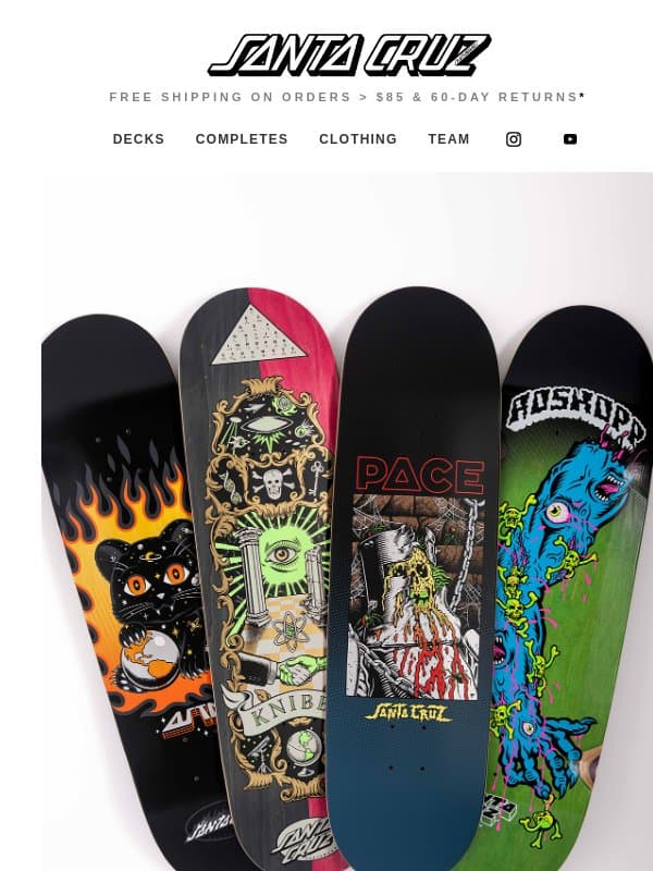 Peep The New Pro Decks 👀 email from Santa Cruz Skateboards
