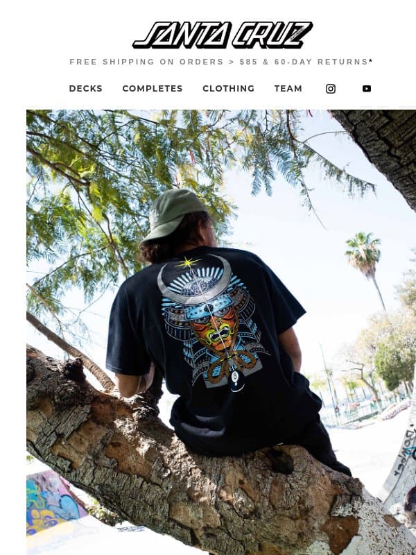 Samurai X Cyber: Pro Graphics Now on Tees for Daily Wear email from Santa Cruz Skateboards