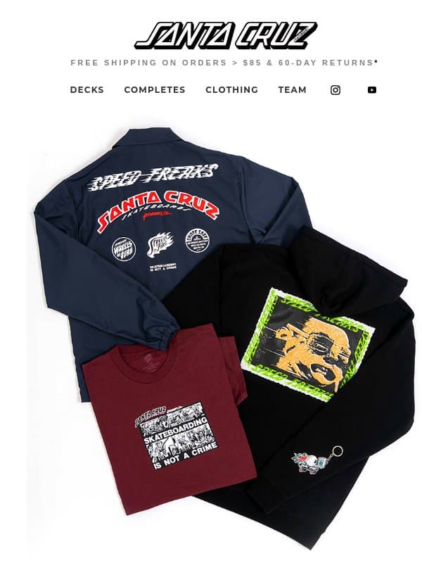 O.G.S.C. From the Vault. Fresh on New Apparel. email from Santa Cruz Skateboards