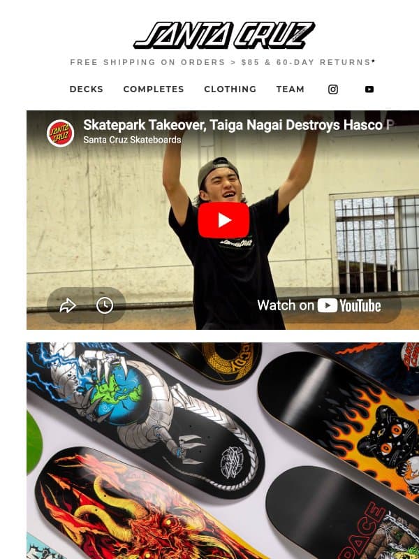 Locked in the Park 🔒 48 hrs w/ Taiga Nagai email from Santa Cruz Skateboards