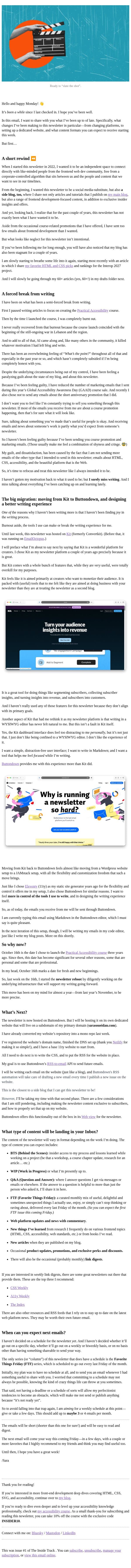 Take Two: Lights, Camera, Relaunch email from Sara Soueidan screenshot