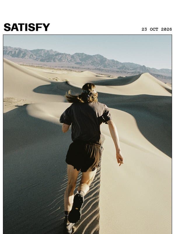 Meet our Essentials. email from Satisfy Running