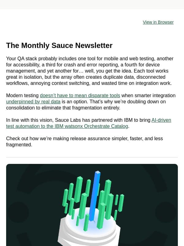 How to simplify your testing stack email from Sauce Labs