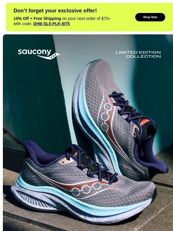Limited Pairs Available: Daikanyama Collection email from Saucony