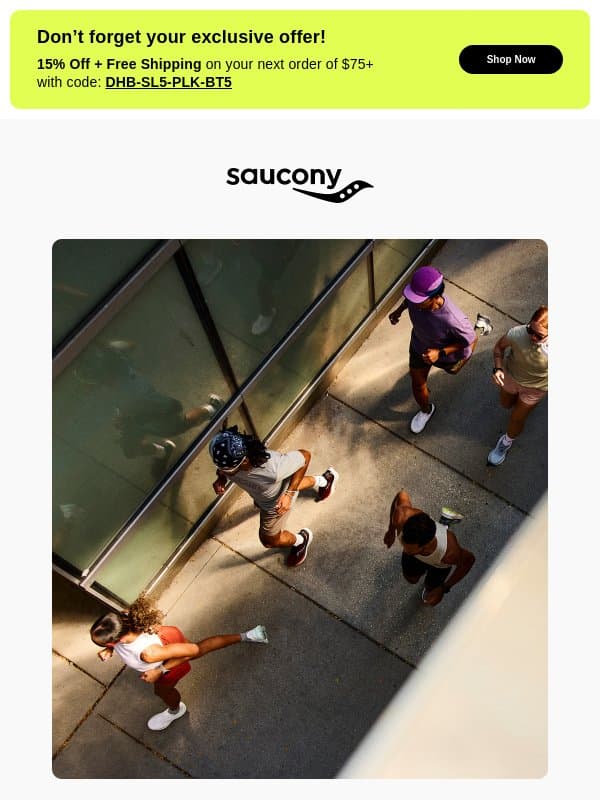 What’s new. What’s picked for you. email from Saucony