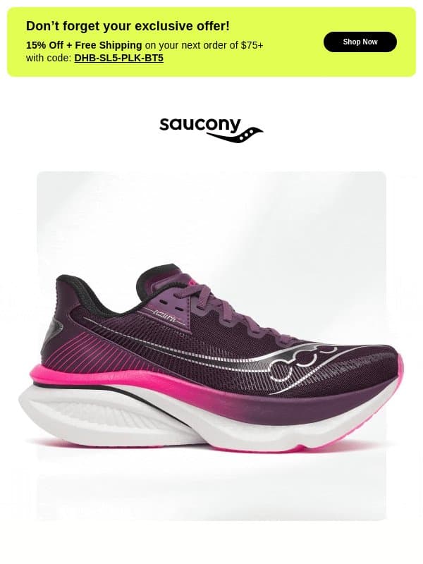 For Those in the Know email from Saucony
