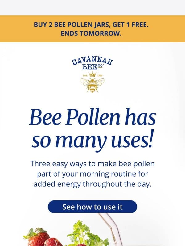3 easy ways to use bee pollen daily email from Savannah Bee Company