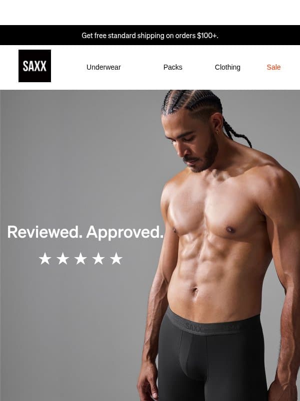The reviews are in. Save 15%. email from SAXX