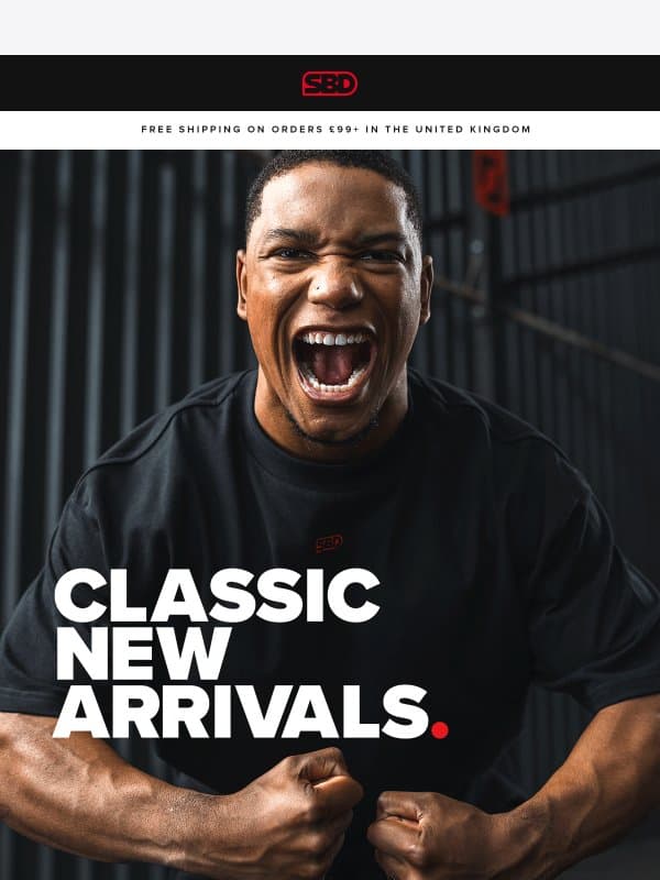 New Arrivals. Here Now. email from SBD Apparel