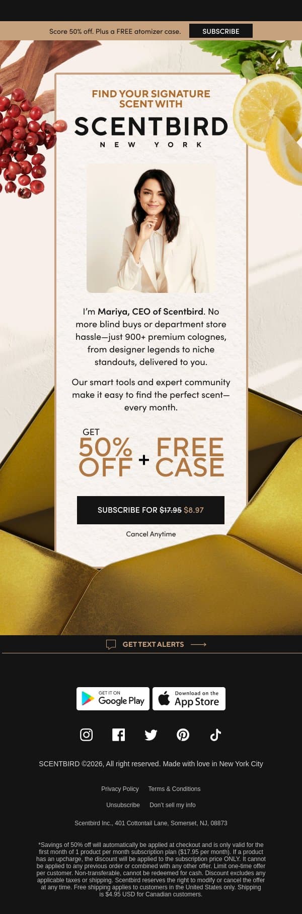 Upgrade Your Scent Game with Gucci & Prada—for Less email from Scentbird screenshot