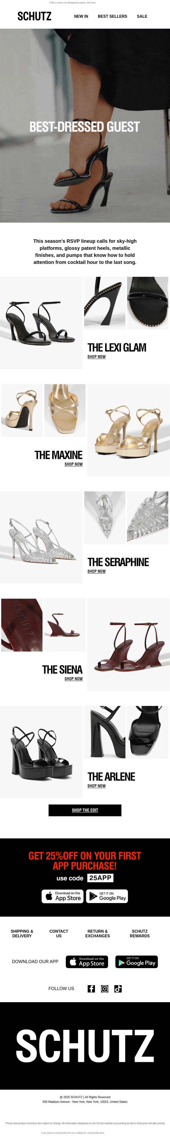 Shoes For The Best Dressed Guest email from Schutz screenshot