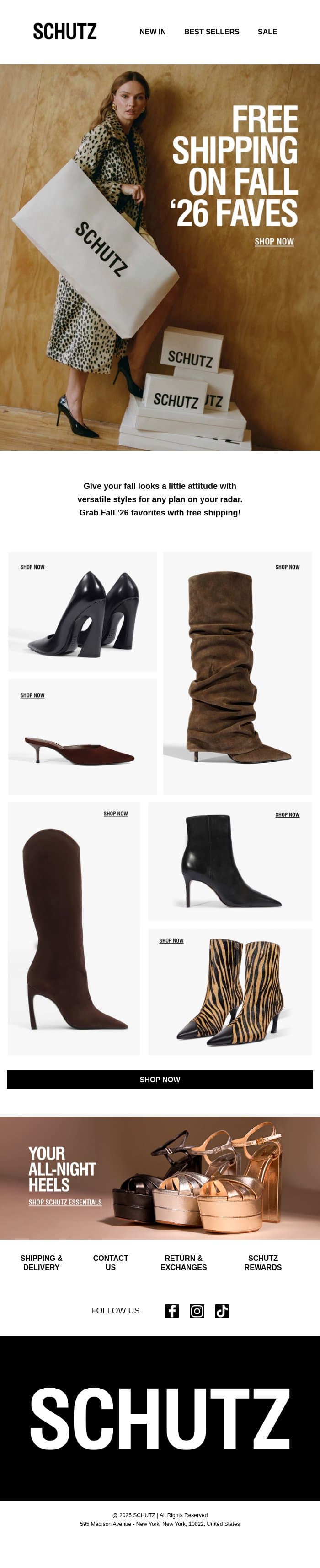 Fall’s Top Styles Are Here email from Schutz screenshot