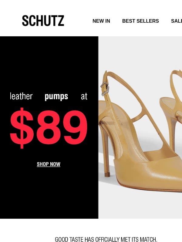 $89 Premium Leather Finds email from Schutz