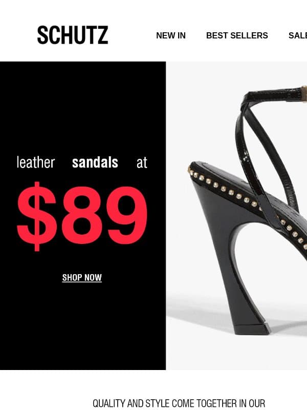 The $89 Leather Sale: Best Pairs Inside email from Schutz