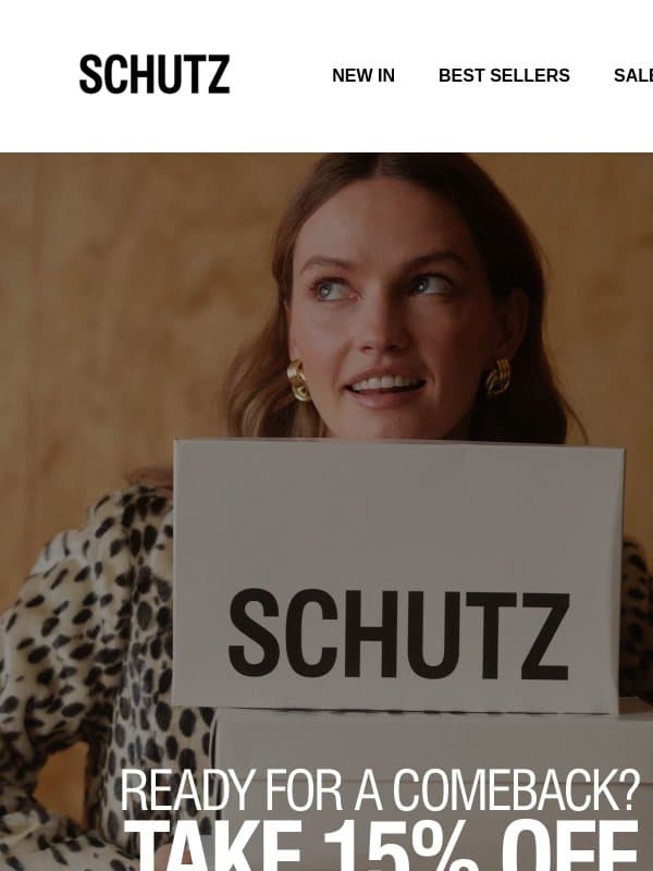 Here’s 15% OFF! email from Schutz