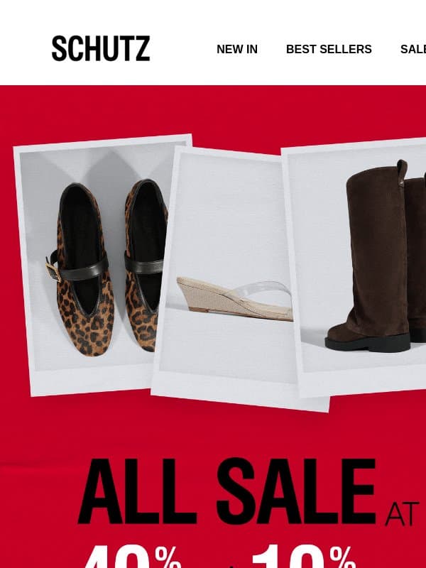 Sale Alert: 40% OFF ALL Sale Styles email from Schutz
