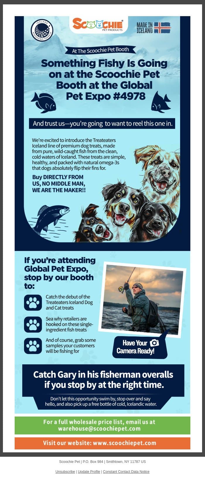 Are you heading to the Global Pet Expo? (Booth #4978) email from Scoochie Pet screenshot