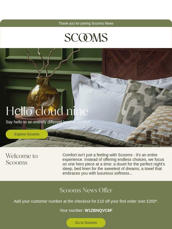 Welcome to Scooms from Emily & Jonathan email from scooms