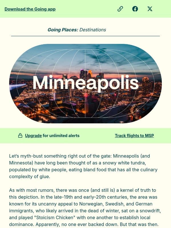 The bike-friendly Midwest city with 22 lakes email from Scott's Cheap Flights