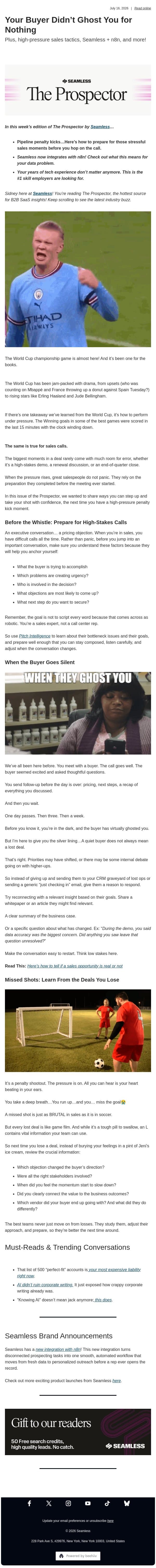 Your Buyer Didn’t Ghost You for Nothing email from Seamless.ai screenshot