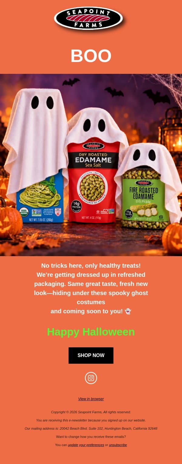Boo 👻 email from Seapoint Farms screenshot