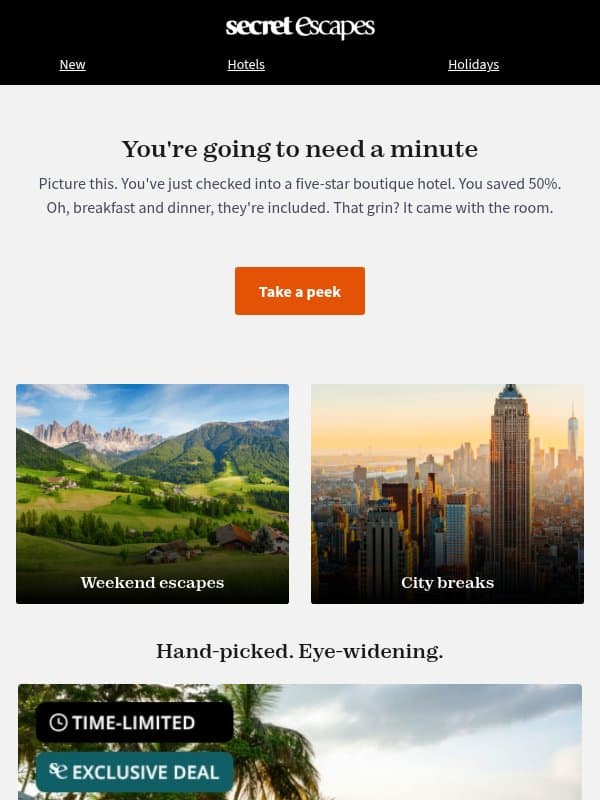 MISS IT, MISS OUT. Deals worth renewing your passport for email from Secret Escapes