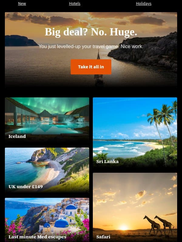 Wanderlust (but make it wallet-friendly) email from Secret Escapes