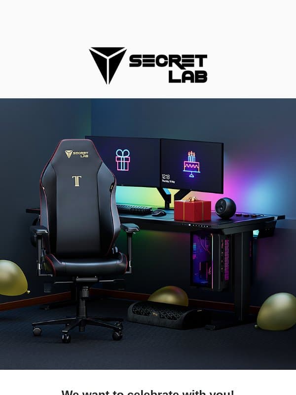 A birthday surprise is waiting email from Secretlab