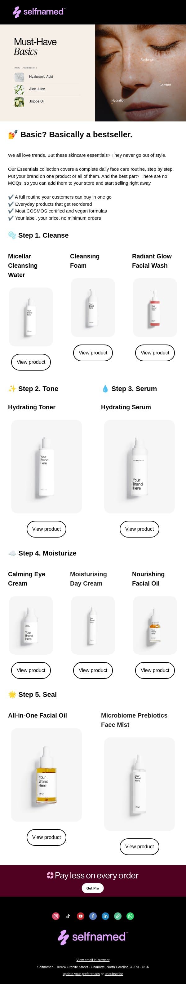 🌟 Every face care line needs these email from Selfnamed screenshot