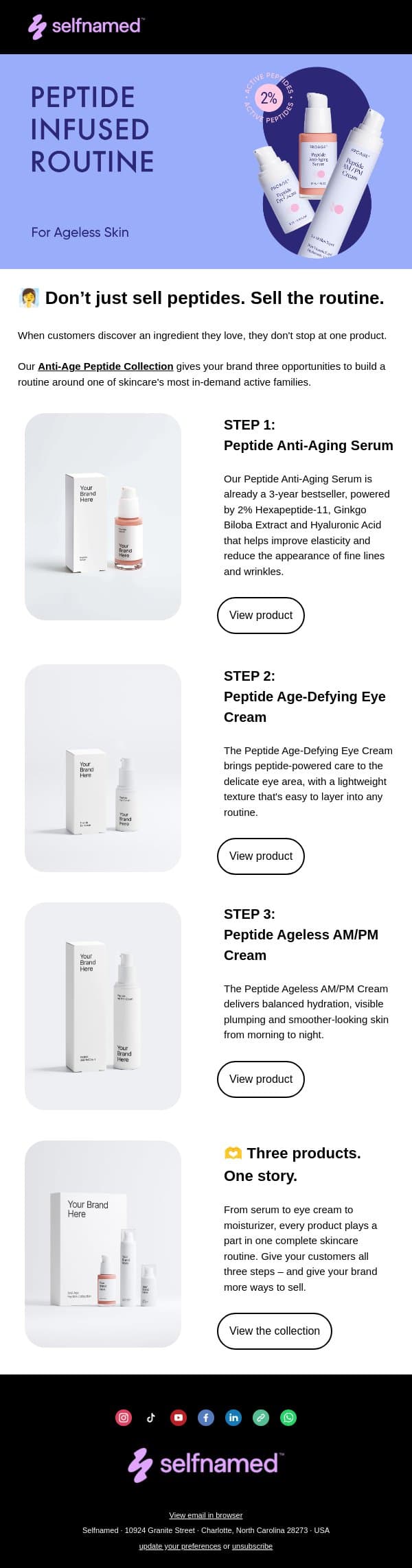 ๐ One peptide? Think bigger. email from Selfnamed screenshot