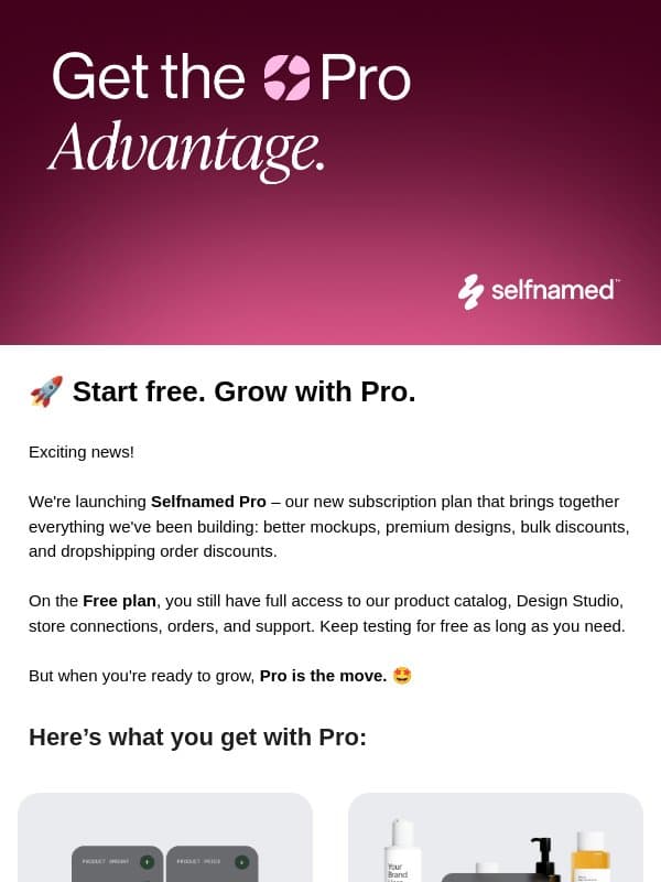 π NEW: Introducing Selfnamed Pro email from Selfnamed