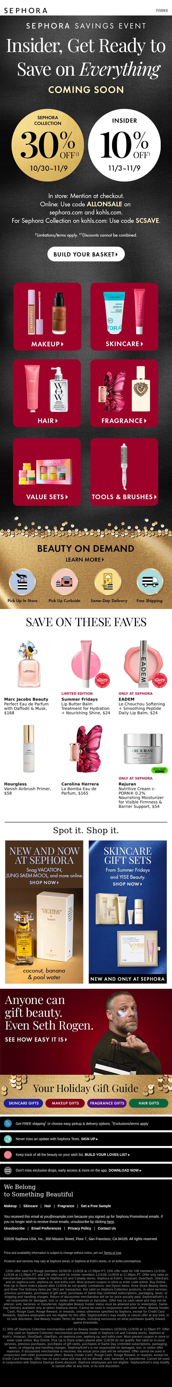 COMING SOON: Get 10% off your entire purchase‼️ email from Sephora screenshot
