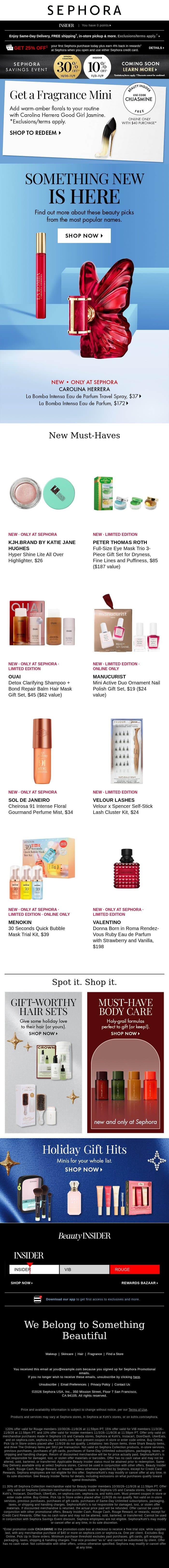 ๐ THIS JUST IN ๐ email from Sephora screenshot