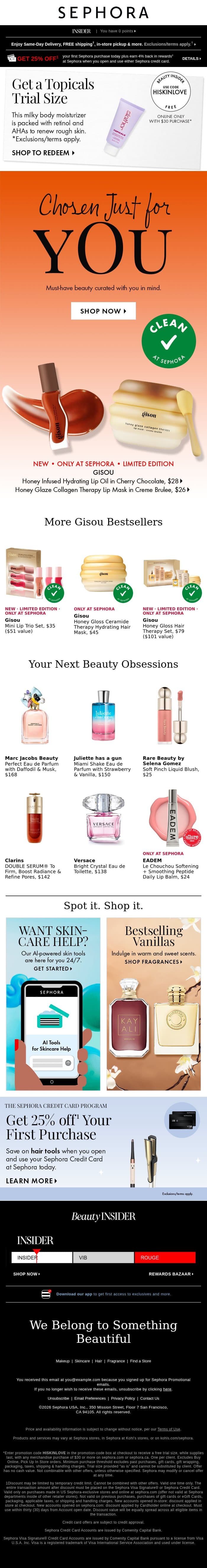 We picked this beauty just for you! 🍒 email from Sephora screenshot
