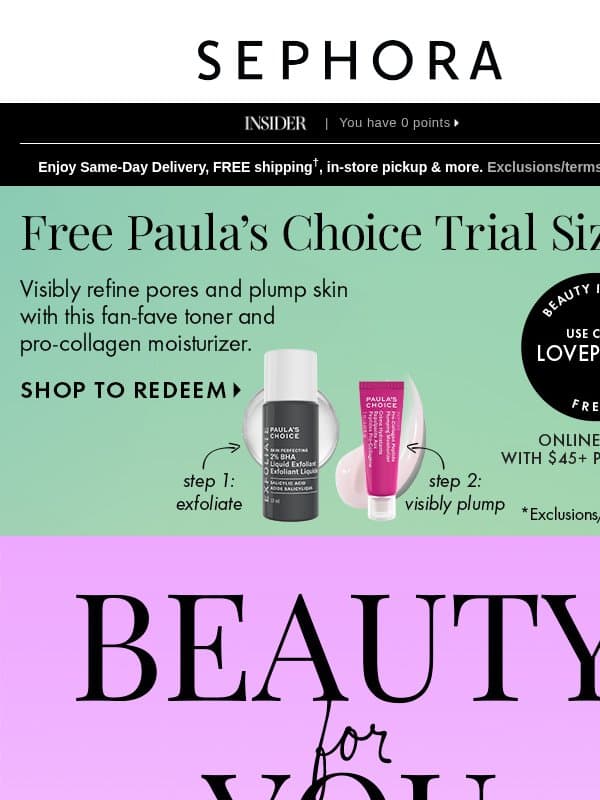 Beauty in high demand 📈 email from Sephora