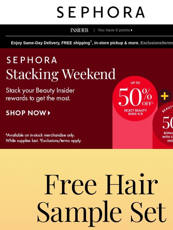 Don’t let this FREE hair sample set pass you by ⏳ email from Sephora
