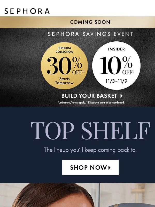 Top-shelf beauty, right this way 👉🏽 email from Sephora