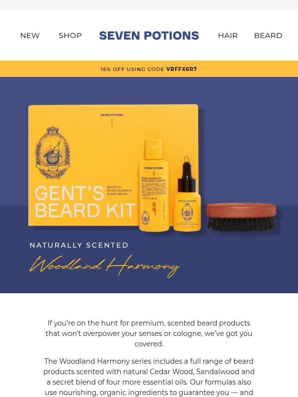Discover the essential Woodland Harmony series. email from Seven Potions