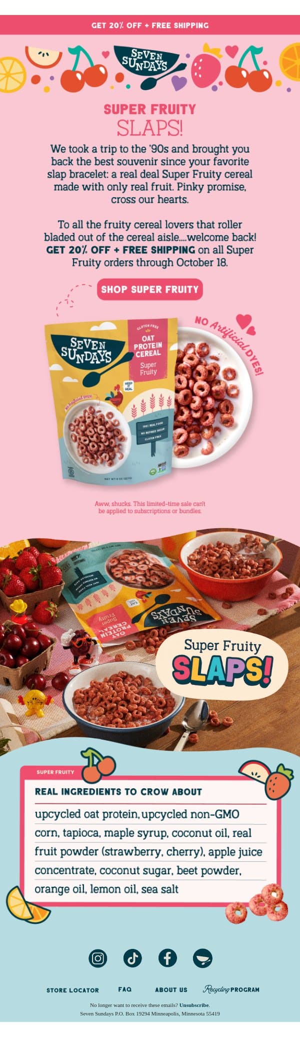 Get 20% OFF Super Fruity πππ email from Seven Sundays screenshot