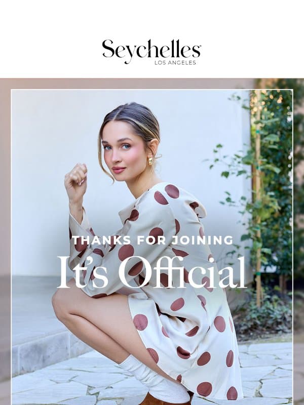 Here’s Your 15% Off Code email from Seychelles Footwear