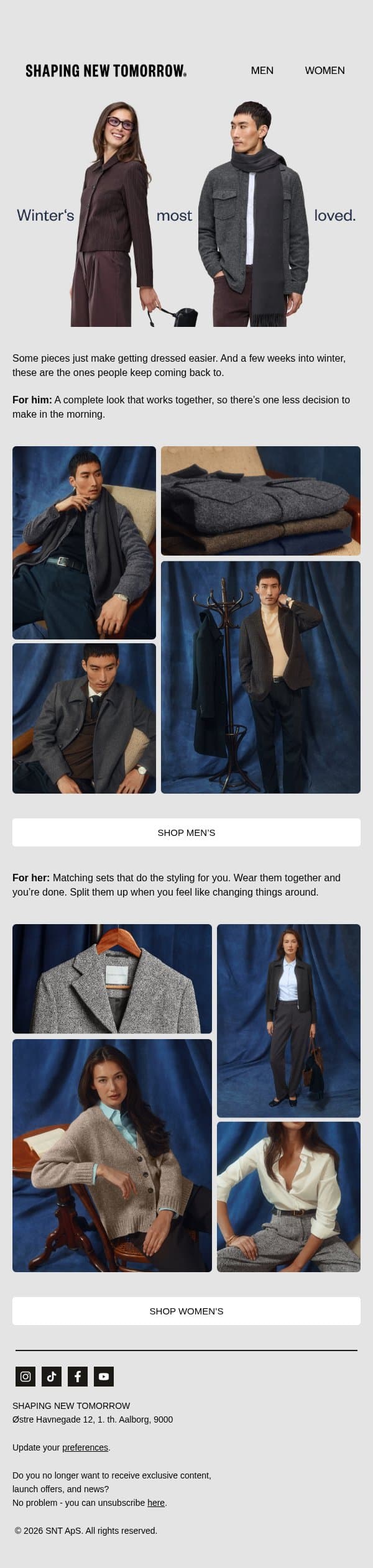 What to wear? We've got you email from Shaping New Tomorrow screenshot