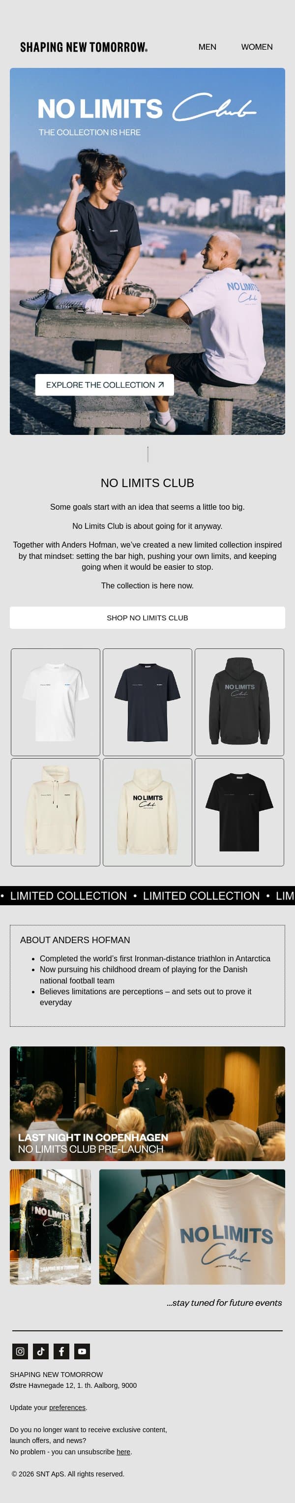 New: No Limits Club has arrived email from Shaping New Tomorrow screenshot